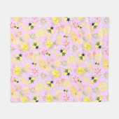 Honey Bee Pink Fleecedecke (Vorderseite (Horizontal))