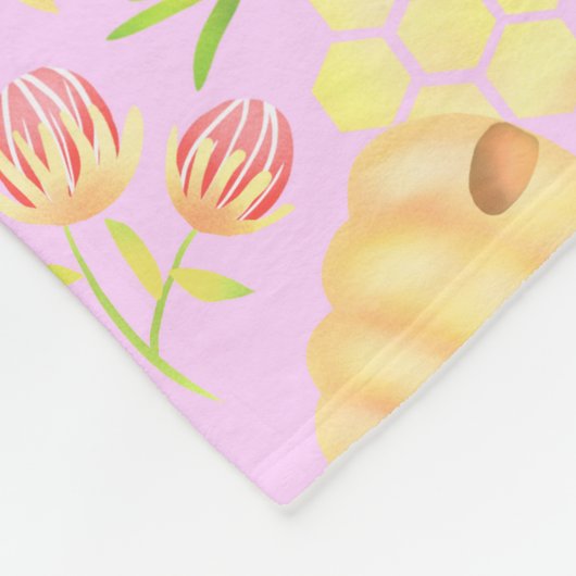 Honey Bee Pink Fleecedecke (Ecke)