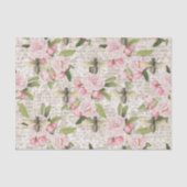 Honey Bee Pink Floral Seidenpapier (Vorderseite)