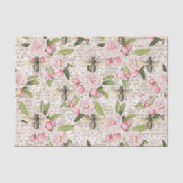 Honey Bee Pink Floral Seidenpapier