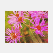 Honey Bee Pink New England Aster Blume Abstrakt Fußmatte (Vorderseite)