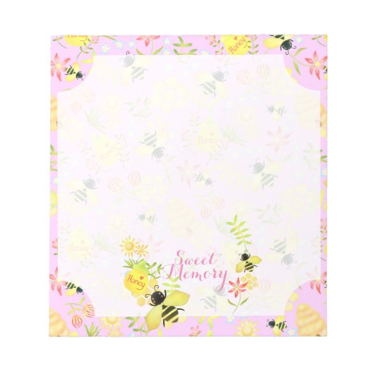 Honey Bee Pink Notizblock (Vorderseite)