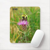 Honey Bee Pollinating Lila Blume Blossom Mousepad (Mit Mouse)