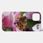 Honey Bee Pollinating Pink Crabapple Tree Blossom Case-Mate iPhone Hülle (Rückseite (Horizontal))