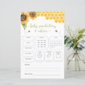 Honey Bee Predictions & Advice Baby Shower Game (Stehend Vorderseite)