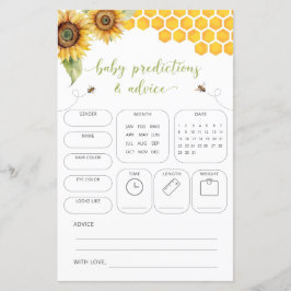 Honey Bee Predictions & Advice Baby Shower Game