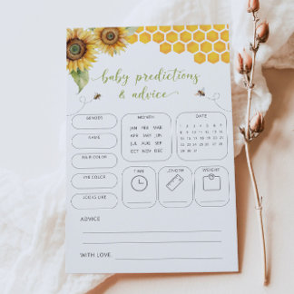 Honey Bee Predictions & Advice Baby Shower Game