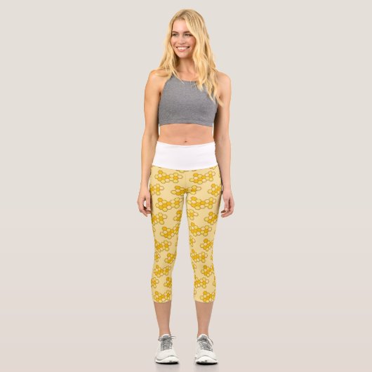 Honey Bee Printable Capri Leggings (Vorderseite)