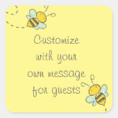 Honey Bee Quadratischer Aufkleber (Vorderseite)