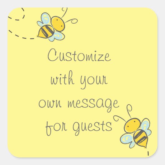 Honey Bee Quadratischer Aufkleber (Vorderseite)