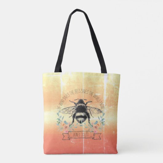 Honey Bee Quote Illustriert Graphic Tasche (Rückseite)