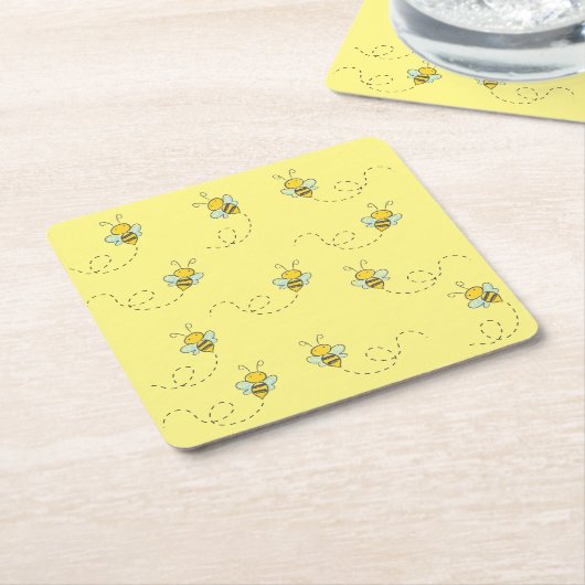 Honey Bee Rechteckiger Pappuntersetzer (angewinkelt)