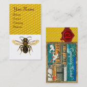HONEY BEE RED BEEKEEPER RED WAX SIEGEL MONOGRAM VISITENKARTE (Vorne/Hinten)
