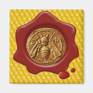HONEY BEE RED WAX SIEGEL MAGNET