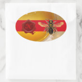 HONEY BEE RED WAX SIEGEL MONOGRAM, BEEKEEPER OVALER AUFKLEBER (Tasche)