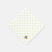 Honey Bee | Retro-grünes Polka-Dot-Muster Serviette (Ecke)