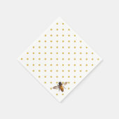 Honey Bee | Retrogold und weißes Polka-Dot-Muster Serviette (Ecke)