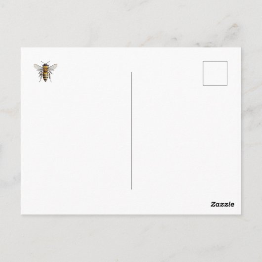Honey Bee Rettete das Bienen-Script Monochrome Postkarte (Rückseite)