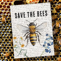 Honey Bee Rettete die Bienen-Script-Blume