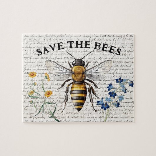 Honey Bee Rettete die Bienen-Script-Blume Puzzle (Horizontal)
