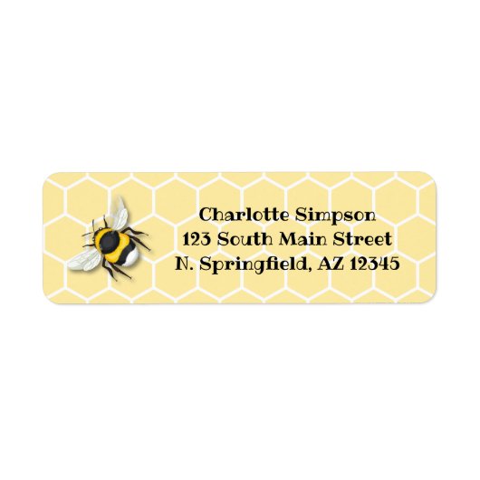 Honey Bee Return Address Label (Vorne)