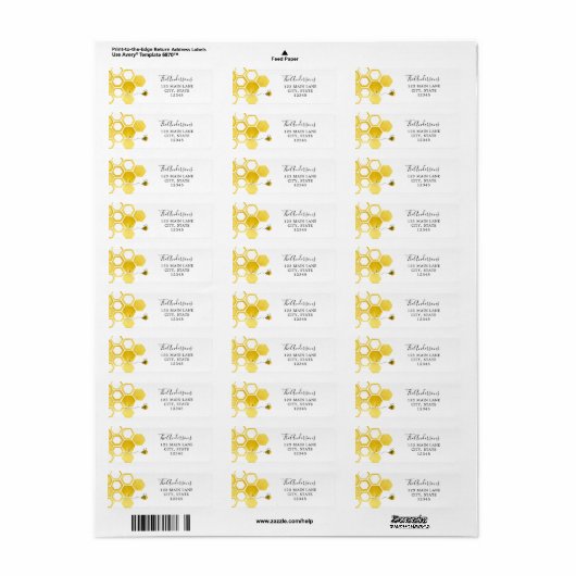 Honey Bee Return Address Label (Vorne)