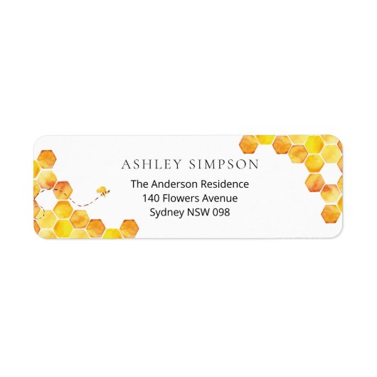Honey Bee Return Address Label (Vorne)