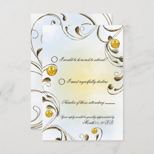 Honey Bee RSVP Karte (Vorne/Hinten)