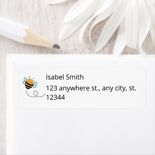 Honey Bee Rücksendeadresse Sticker (Insitu)
