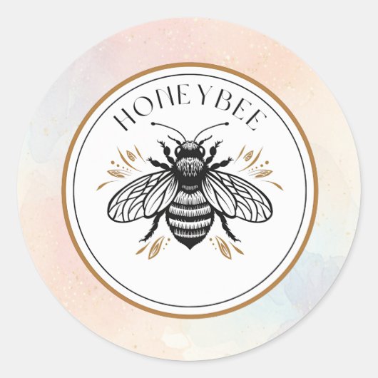 Honey Bee Runder Aufkleber (Vorderseite)