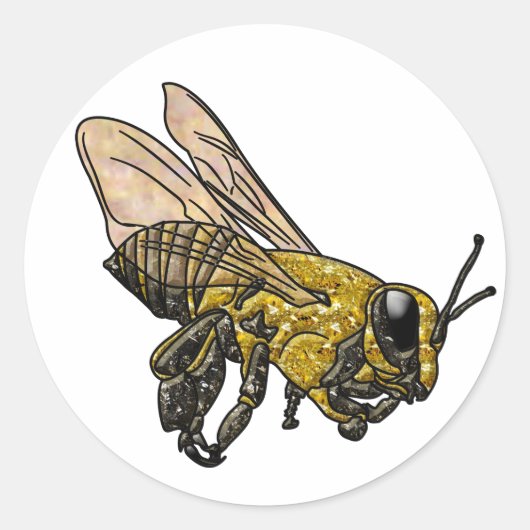 Honey Bee Runder Aufkleber (Vorderseite)