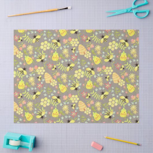 Honey Bee Sage Green Seidenpapier (Basteln)