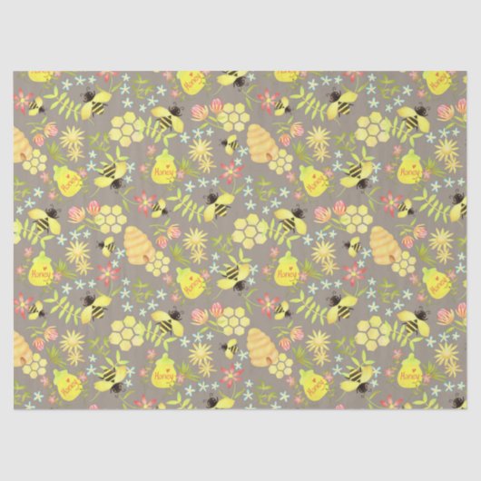 Honey Bee Sage Green Seidenpapier (Vorderseite)