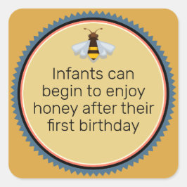 Honey Bee Säugling Warning Quadratischer Aufkleber