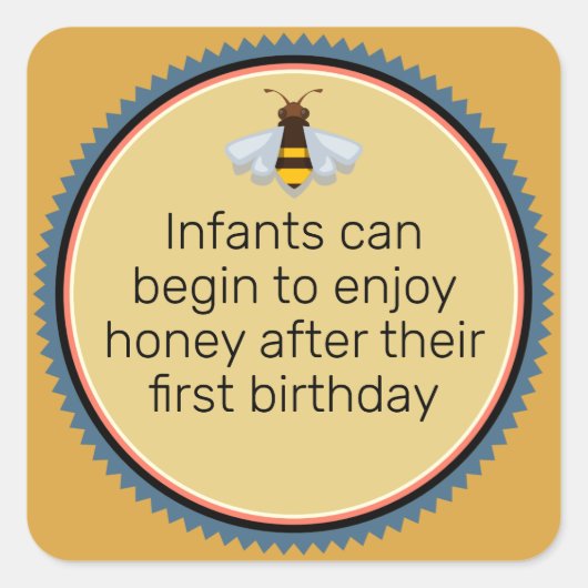 Honey Bee Säugling Warning Quadratischer Aufkleber (Vorderseite)