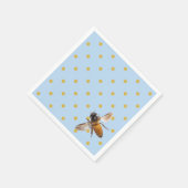 Honey Bee | Schwarz-Gold-Polka-Dot-Muster Serviette (Ecke)