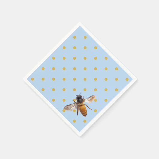 Honey Bee | Schwarz-Gold-Polka-Dot-Muster Serviette (Ecke)