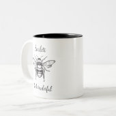 Honey Bee Schwarz-weiß Personalize Coffee Tasse (Vorderseite Links)