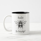 Honey Bee Schwarz-weiß Personalize Coffee Tasse (Links)