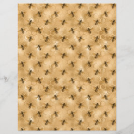 Honey Bee Scrapbook Paper Sheet