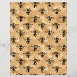 Honey Bee Scrapbook Paper Sheet