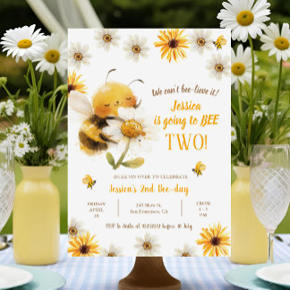 Honey Bee Second Birthday - Daisy Bee 2. Geburtsta Einladung