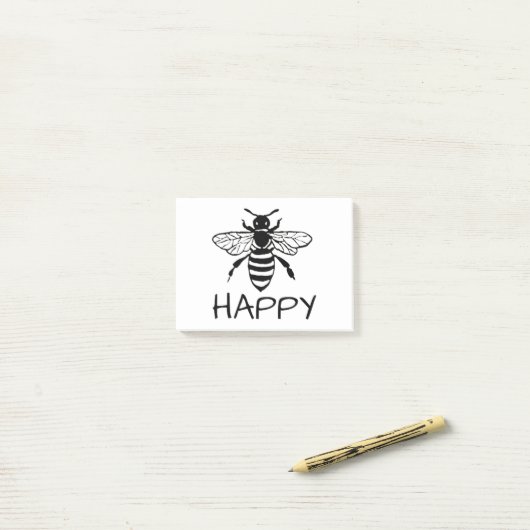 Honey Bee/ Sei glücklich Post-it Klebezettel (Auf Schreibtisch)