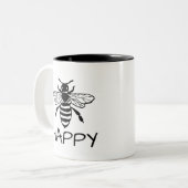 Honey Bee/ Sei glücklich Zweifarbige Tasse (Vorderseite Links)