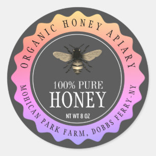 Honey Bee Seller Apiarist Vintag Black Classic Runder Aufkleber