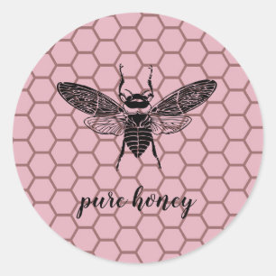 Honey Bee Seller Apiarist Vintage Rose Gold Runder Aufkleber