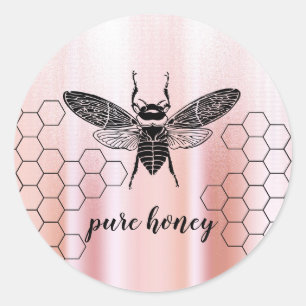Honey Bee Seller Apiarist Vintage Rose Gold Runder Aufkleber