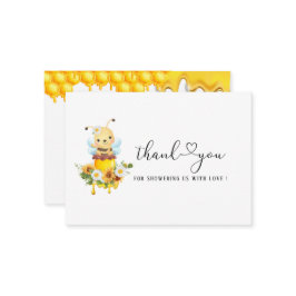 Honey Bee Sweet Yellow Floral Sunflower Watercolor Mitteilungskarte