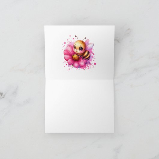 Honey Bee Thema Girl's Baby Shower Danke (Innenseite)