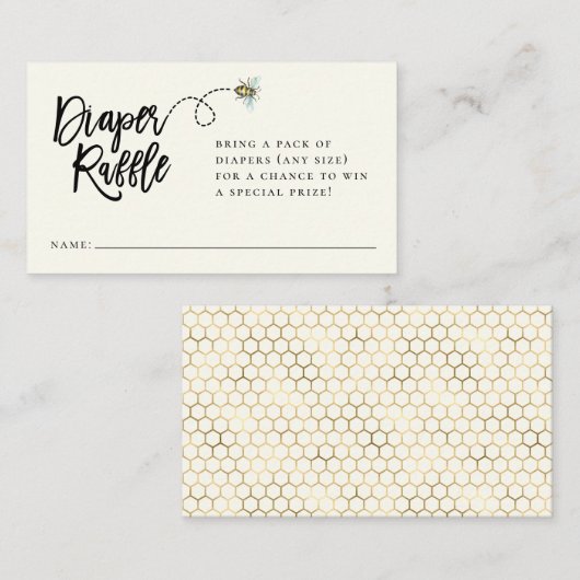 Honey Bee Theme Diaper Umschließungskarte Platzkarte (Vorne/Hinten)